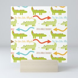 Alligators and Crocodiles with quotes and arrows Mini Art Print