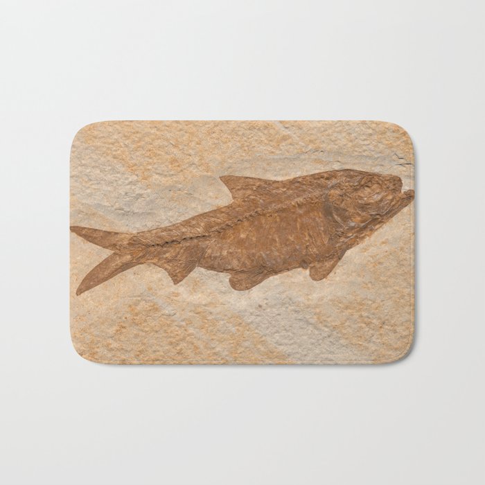 Knightia Herring Fish Fossil Bath Mat