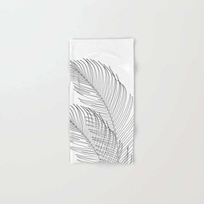 Palm Leaves Finesse Line Art #1 #minimal #decor #art #society6 Hand & Bath Towel