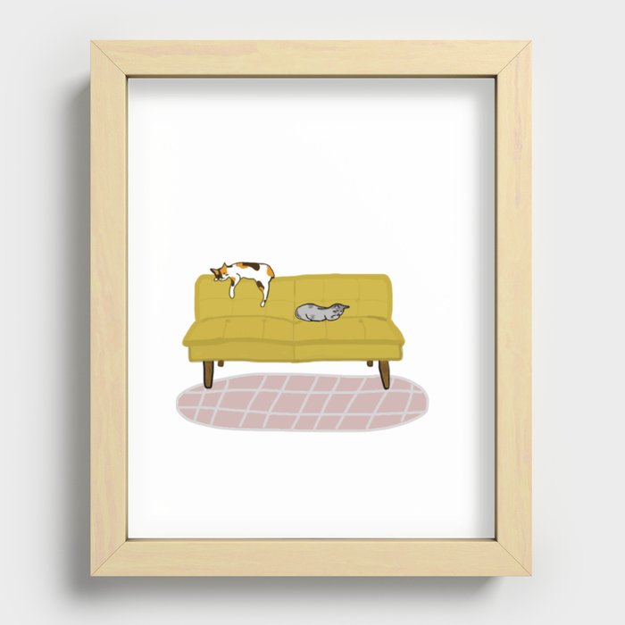 Caturday Recessed Framed Print