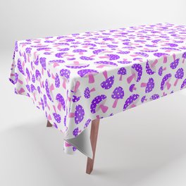 Happy Toadstools in Purple Tablecloth