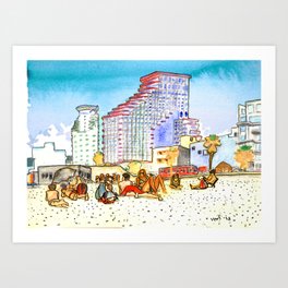 geula beach, tel aviv Art Print