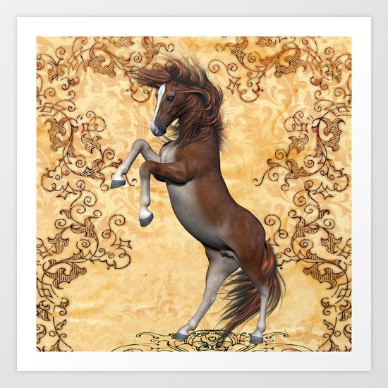 Awesome brown horse Art Print