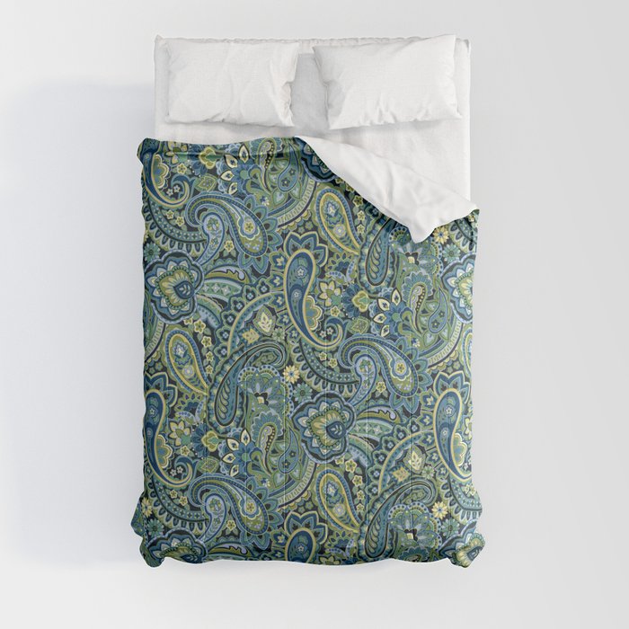 Paisley Forest Green Comforter