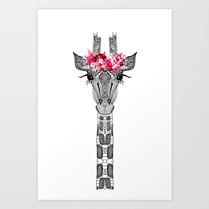 Flower Girl Giraffe Art Print By Monikastrigel Society6,Drawing Books For Beginners Amazon