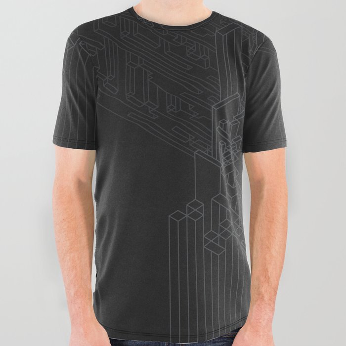 Dark Tech City All Over Graphic Tee