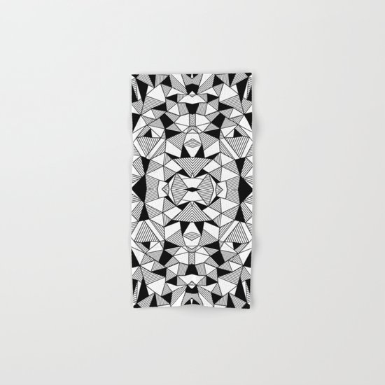Ab Lines Tile with Black Blocks Hand & Bath Towel
