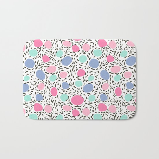 Minimal dots dotted pattern painted pastel polka dots minimalist art and decor Bath Mat