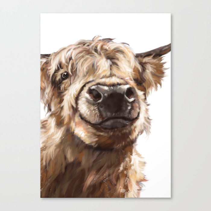 Highland Cow Portrait Canvas Print