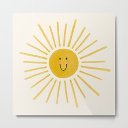 Smiley Sunshine Metal Print | Sun, Children, Youaremysunshine, Drawing, Vintage, Weather, Kids, Smile, Nursery, Baby 