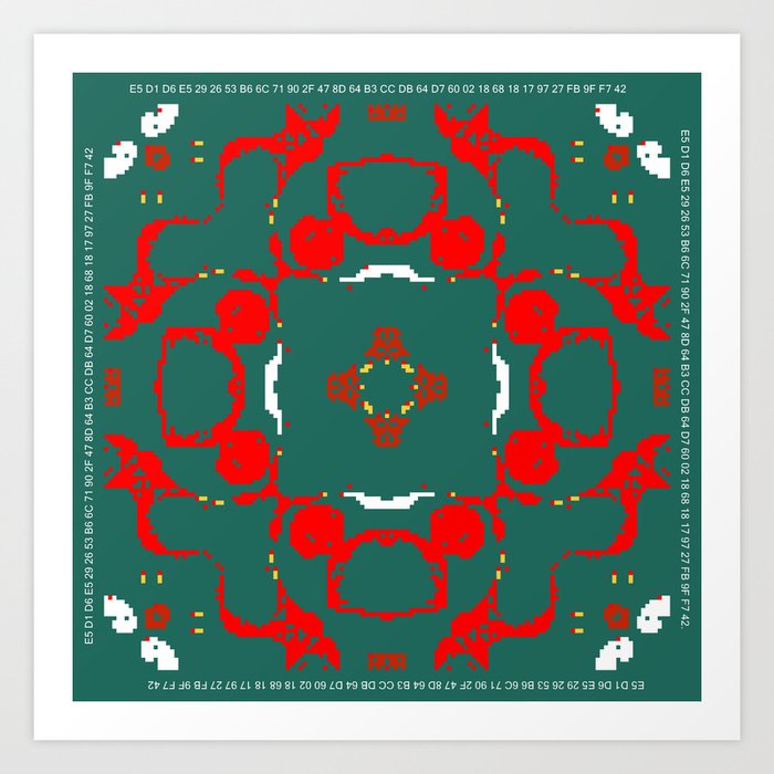 Ca Fantasy Green New Year 5 Art Print By Cellulrautomataart