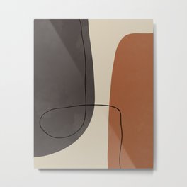 Modern Abstract Shapes #2 Metal Print | Rock, Rustic, Painting, Minimal, Simple, Curated, Texture, Line, Terracotta, Trendy 