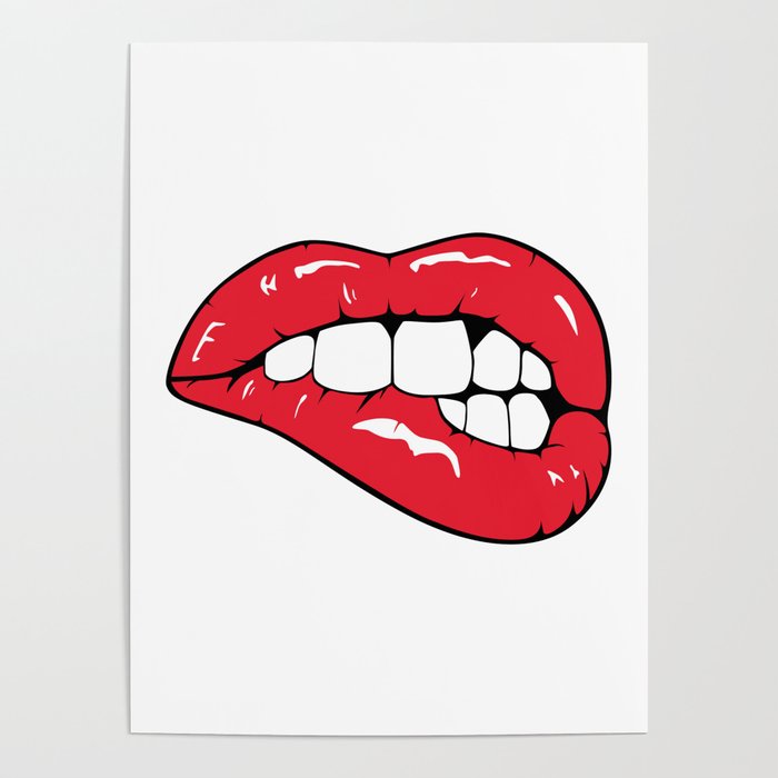 helt seriøst Fatal Nogen Red Lips Pop art Poster by Mydream | Society6