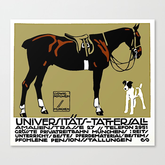 Ludwig Hohlwein Horse Riding Poster Art 1912 Canvas Print
