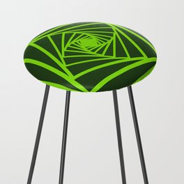 Black & Green Color Psychedelic Design Counter Stool