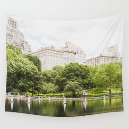 Central Park NYC Model Boats on Conservatory Water Wall Tapestry