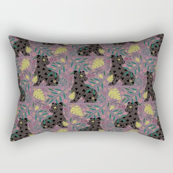 Black Jaguar Rectangular Pillow