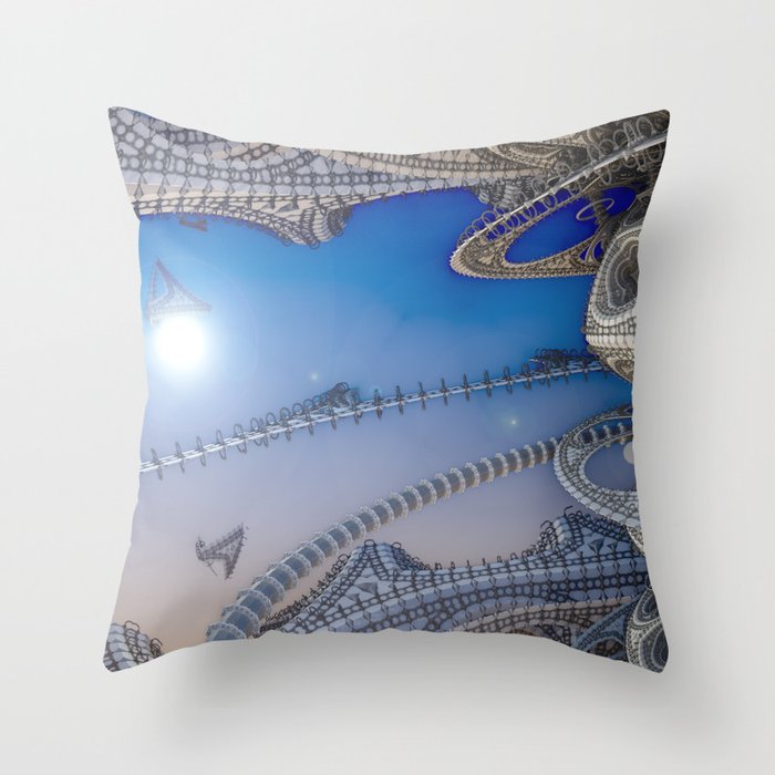 Alien Space Station Darkeria 7 Throw Pillow