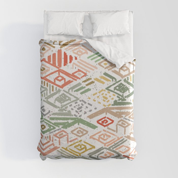 Neutral-toned brushstrokes architectonic Duvet Cover