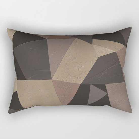 Brown pattern . Leather patches . Rectangular Pillow