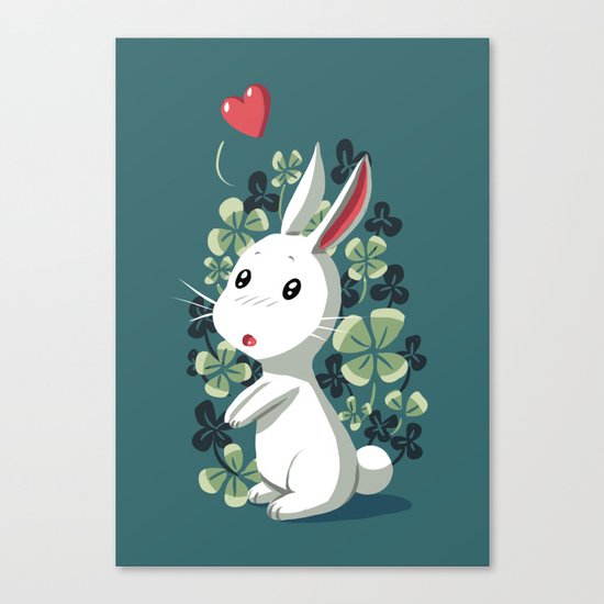 Clover Bunny Canvas Print