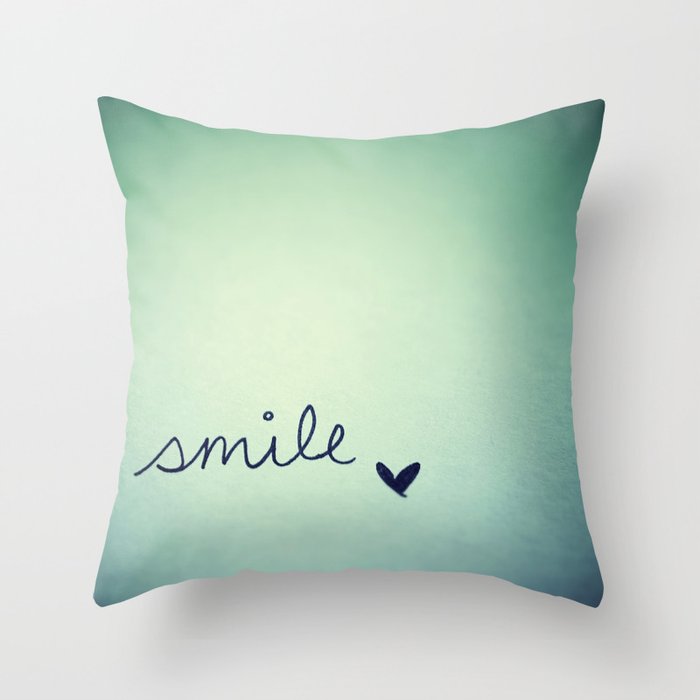 s m i l e Throw Pillow by rubybirdie Society6