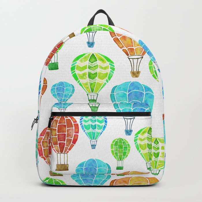 Hot Air Balloons Pattern - Green and Yellow Pallette Backpack