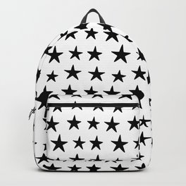 Star Pattern Black On White Backpack