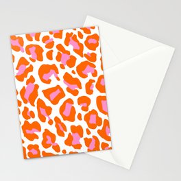 Leopard Pink & Orange Stationery Cards