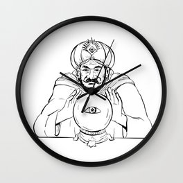 Fortune Teller Crystal Ball Drawing Wall Clock