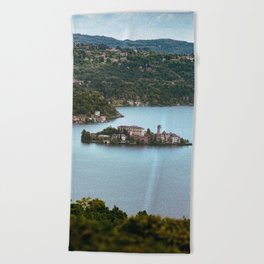 Lago d'Orta - small island on a italian lake Beach Towel