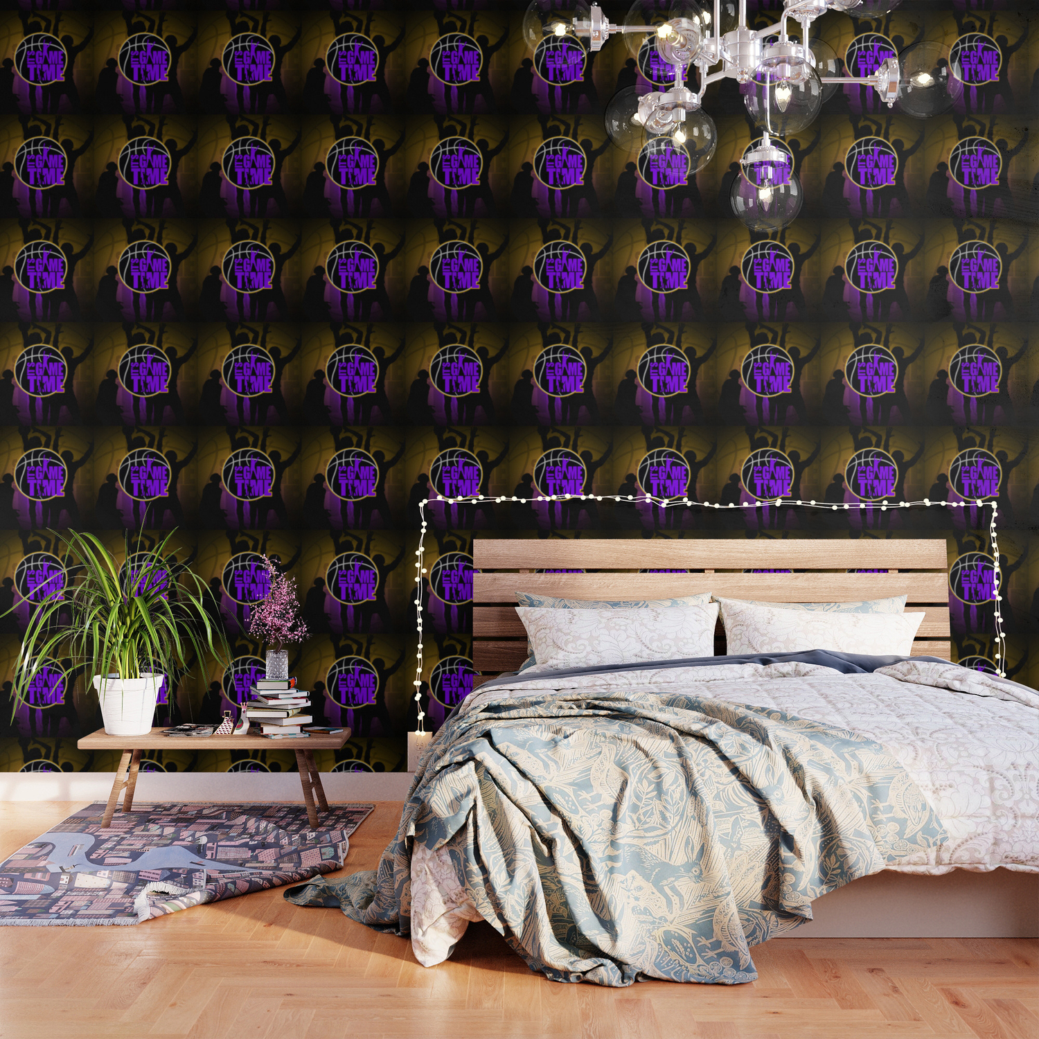 It S Game Time Purple Gold Wallpaper By Adamzworld Society6