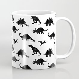 Black + White Dinosaurs Coffee Mug