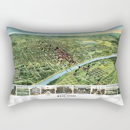 Waco, Texas 1892 vintage pictorial map  Rectangular Pillow