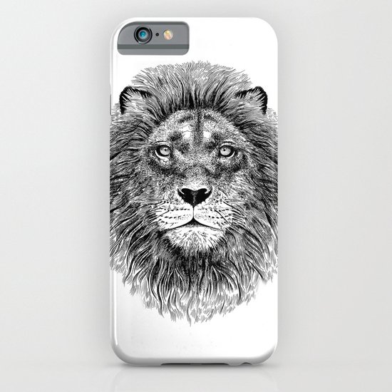 Black+White Lion iPhone & iPod Case