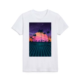 Beach Synthwave Sunset Kids T Shirt