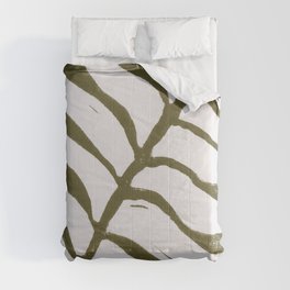 One Hundred-Leaved Plant / Lino Print Comforter