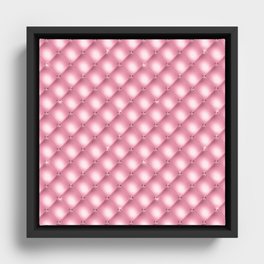 Glam Pink Tufted Pattern Framed Canvas