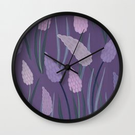 Grape Hyacinths Wall Clock