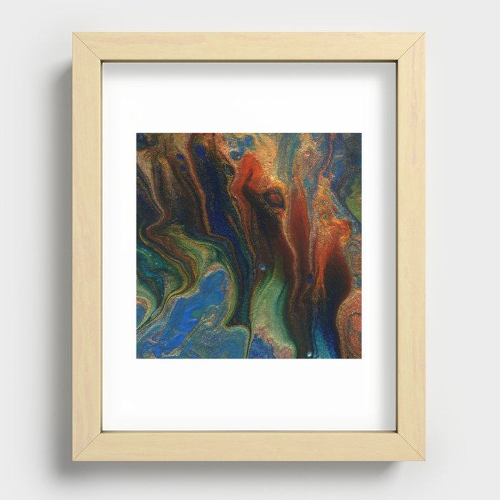Earth Fire Lava Flow Cells Recessed Framed Print