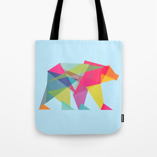 Fractal Bear - neon colorways Tote Bag