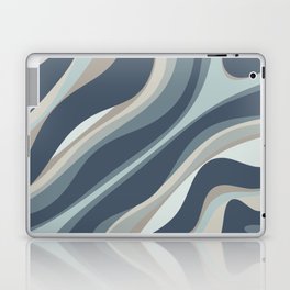 Trippy Dream Modern Retro Abstract Pattern in Neutral Blue Gray Tones Laptop Skin