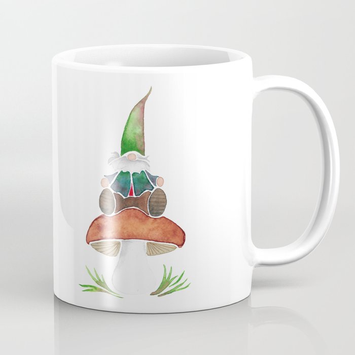 Gnome Sitting on a Mushroom Coffee Mug