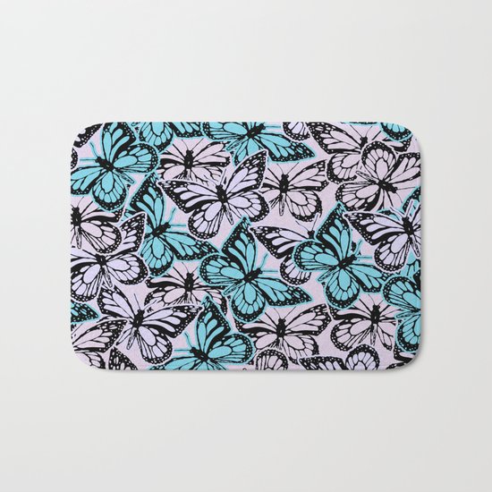 Vintage Butterflies Bath Mat