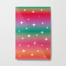 Rainbow glowing stars pattern Metal Print | Glow, Mystic, Rainbow, Starry, Universe, Glitter, Twinkle, Star Dust, Shine, Glowing 