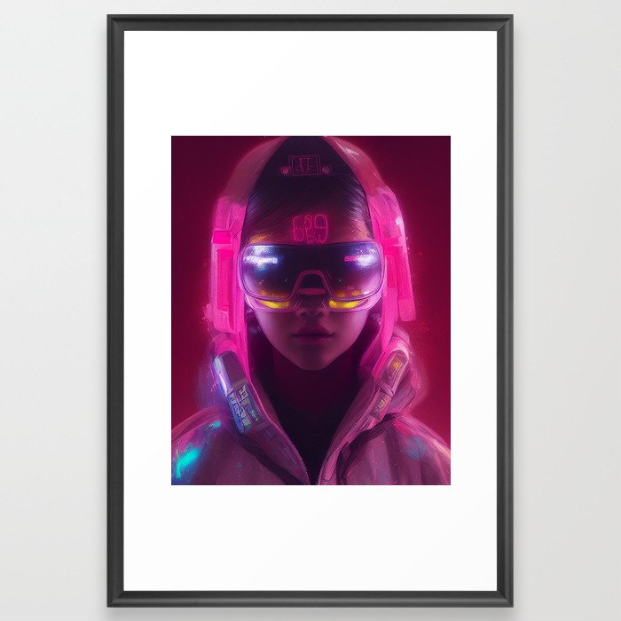 Cyberpunk Girl 1 Framed Art Print
