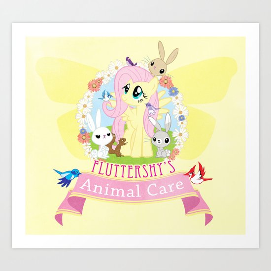 Fluttershy's Animal Care Art Print