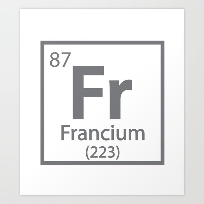 Francium - French Science Periodic Table Art Print