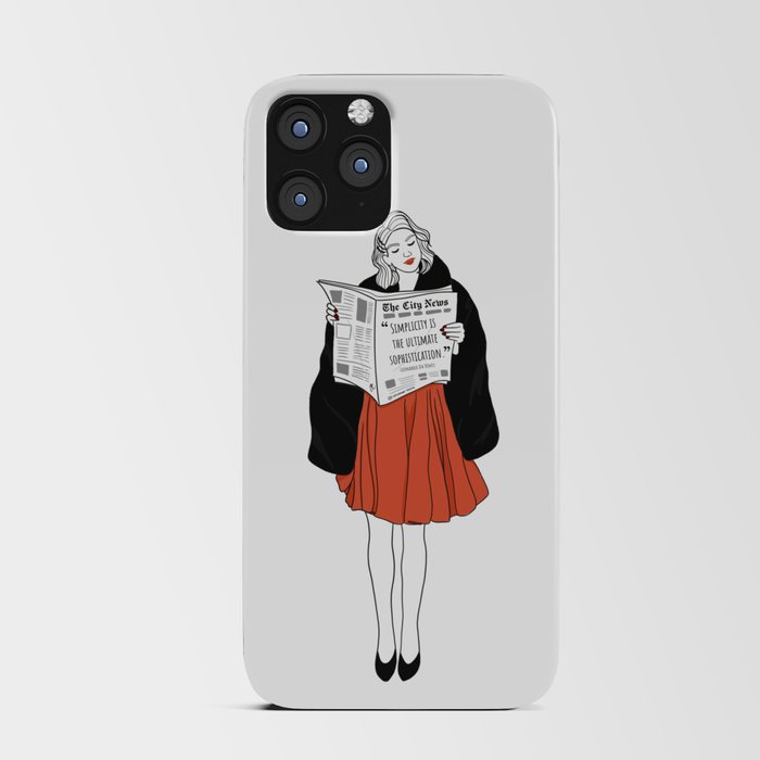 Girl Reading the News iPhone Card Case