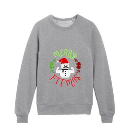 Merry Fitmas Gym Kids Crewneck